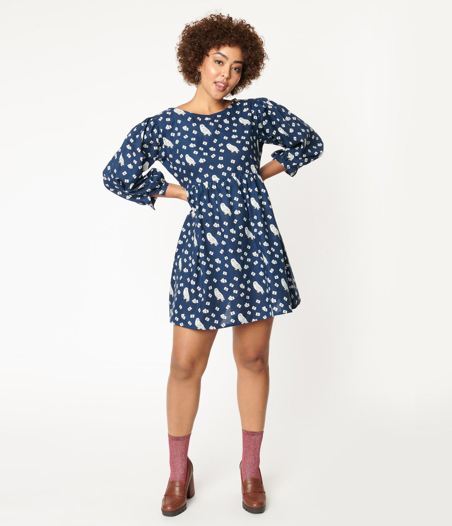 Harry Potter Hedwig Puffy Sleeve Dress - Rockamilly-Dresses-Vintage