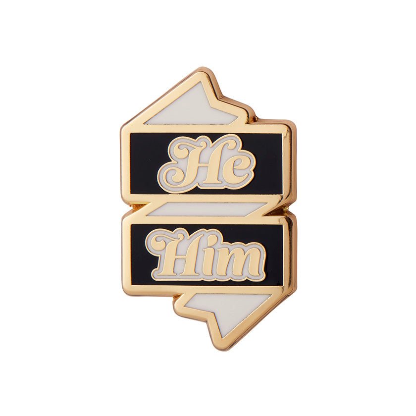 He/Him Pronoun Enamel Pin - Rockamilly-Jewellery-Vintage
