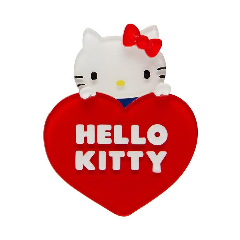 Hello Kitty Heart Brooch - Rockamilly-Jewellery-Vintage