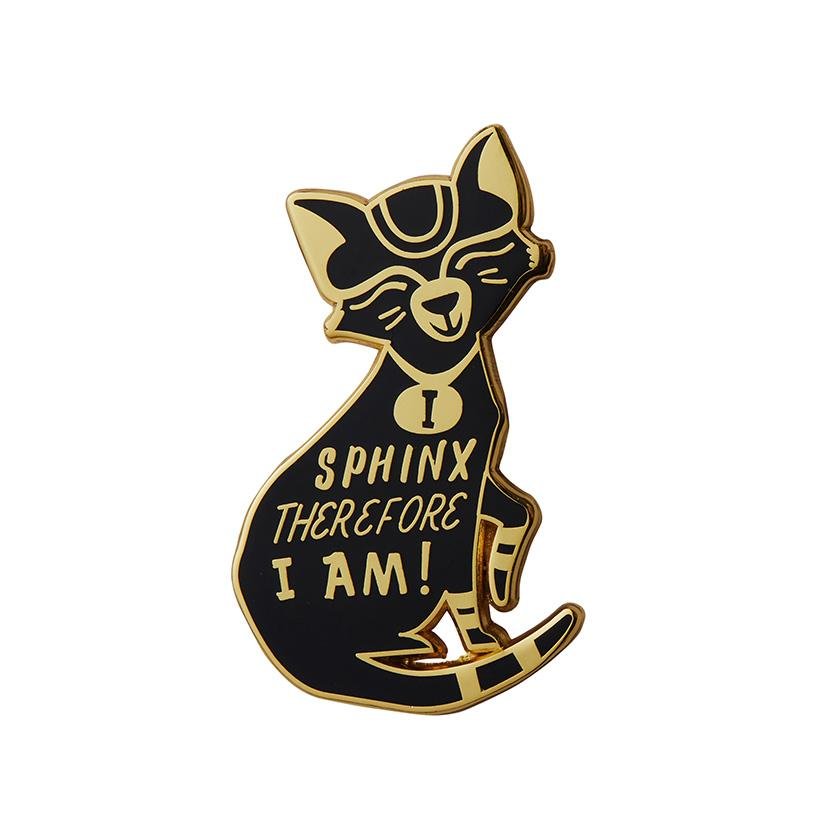 I Sphynx Therefore I Am Enamel Pin - Rockamilly-Jewellery-Vintage