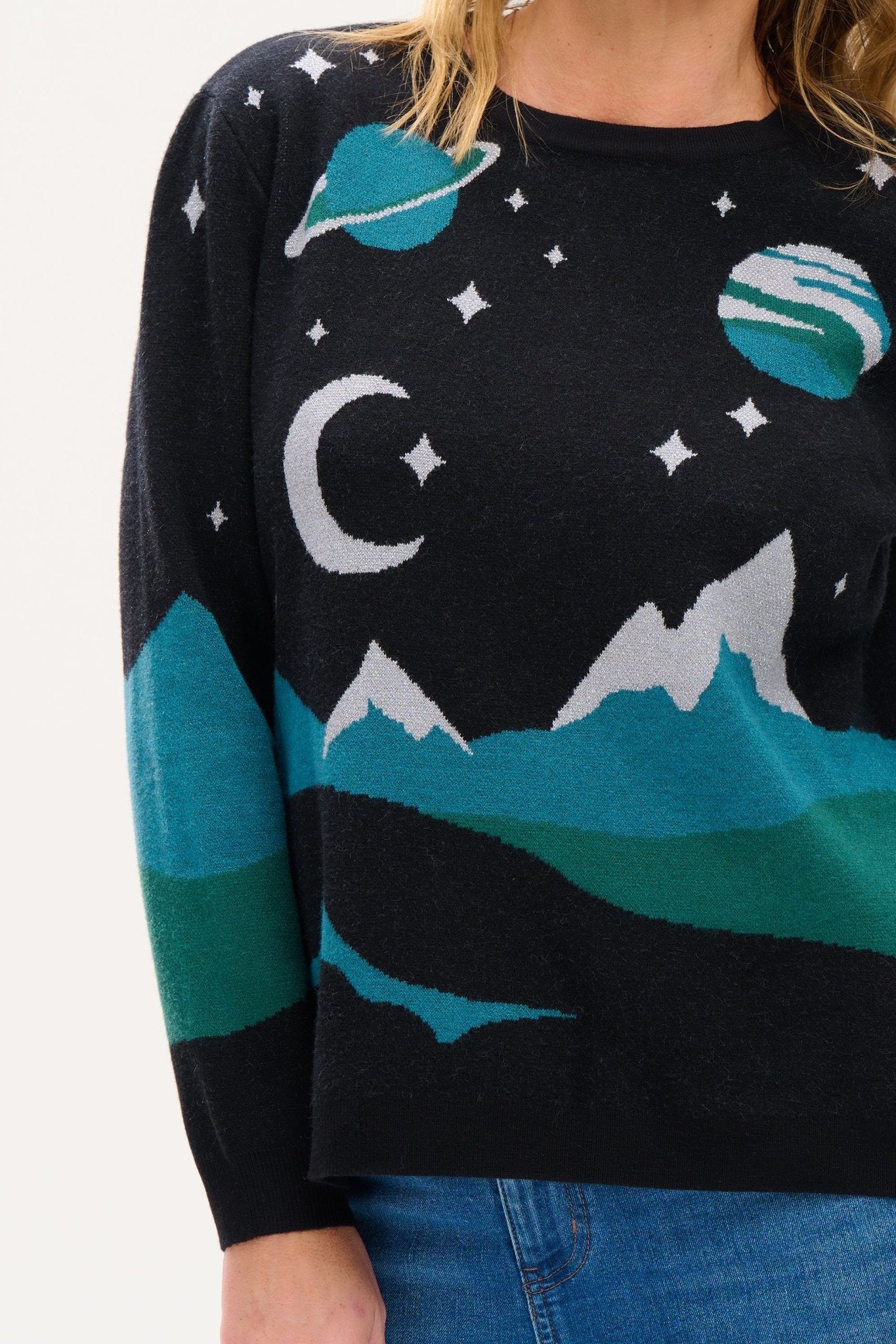 Janie Jumper - Space Mountain Scene - Rockamilly-Knitwear-Vintage