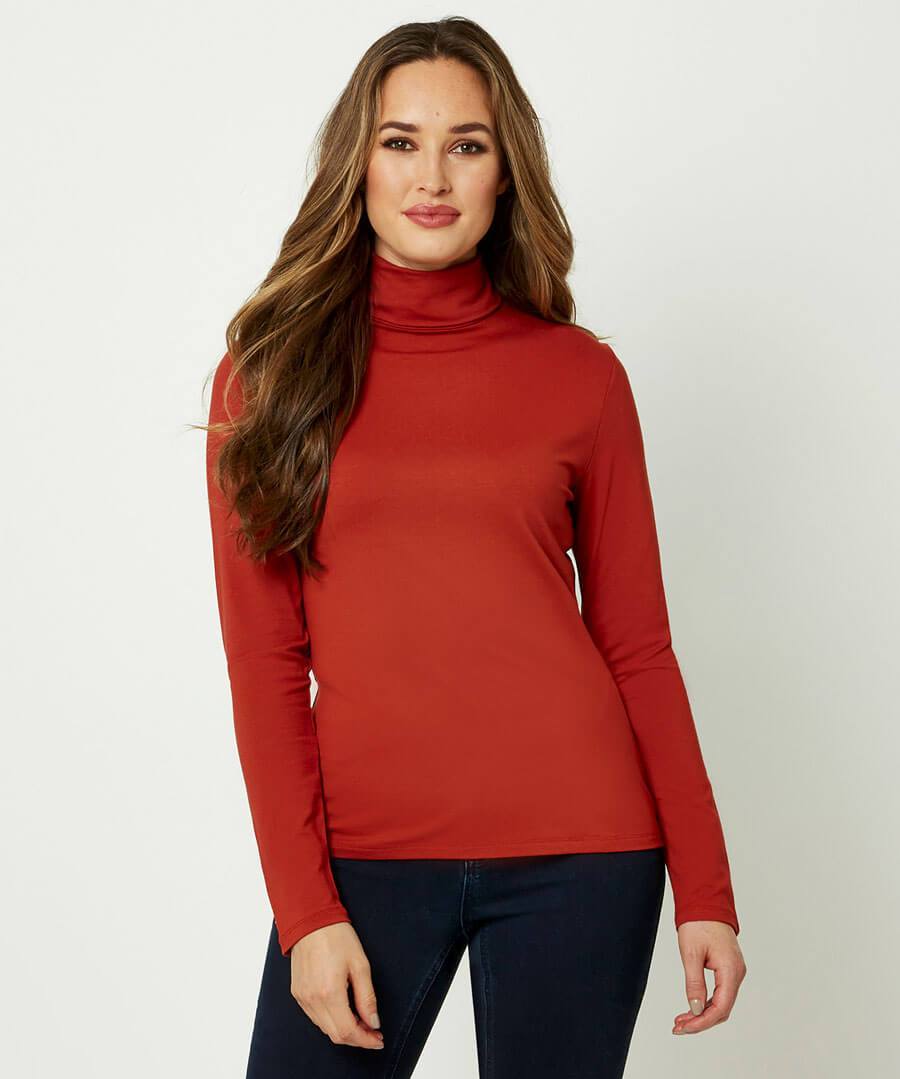 Jersey Roll Neck Top - Rockamilly-Tops-Vintage