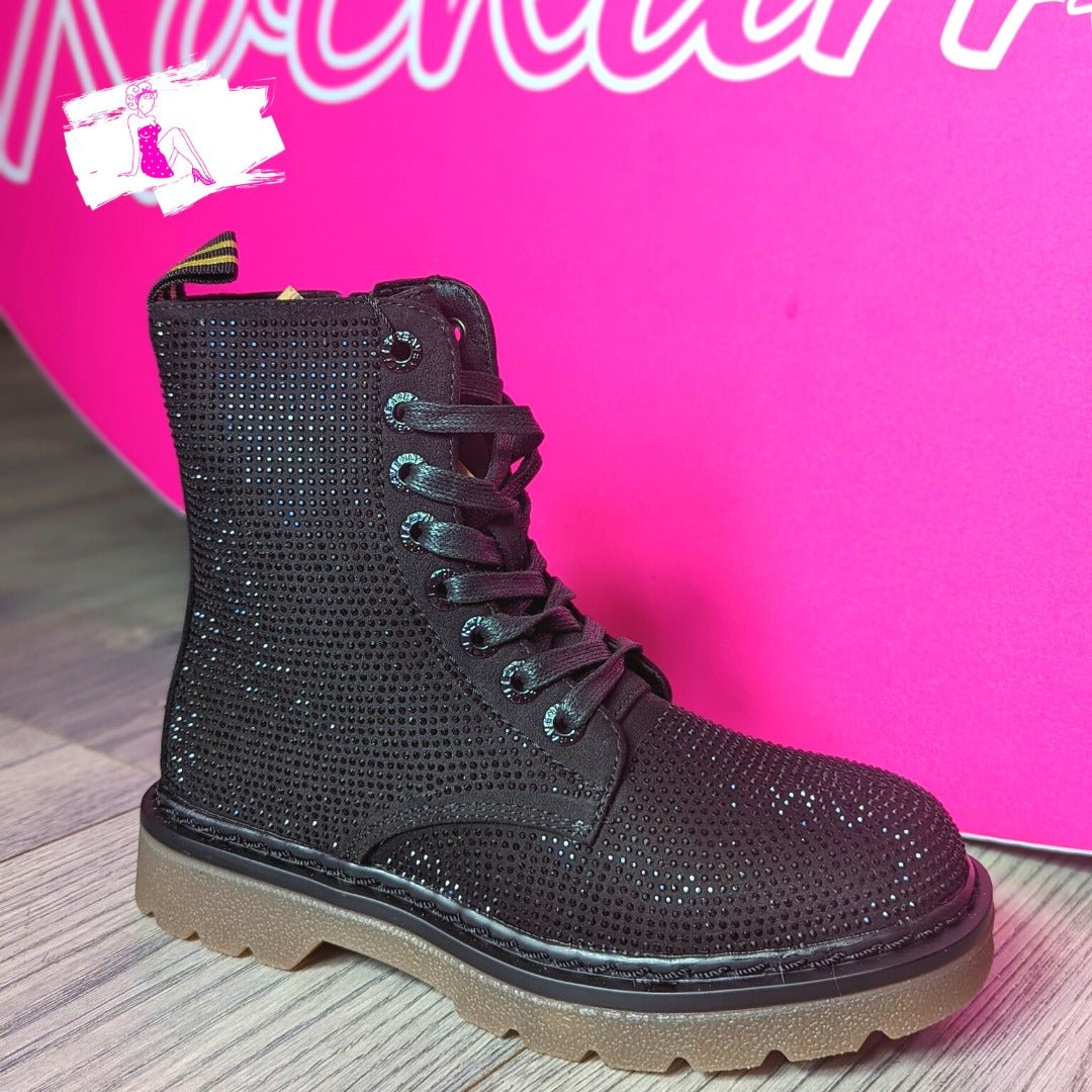 Justina Black Diamontè - Rockamilly-Shoes-Vintage