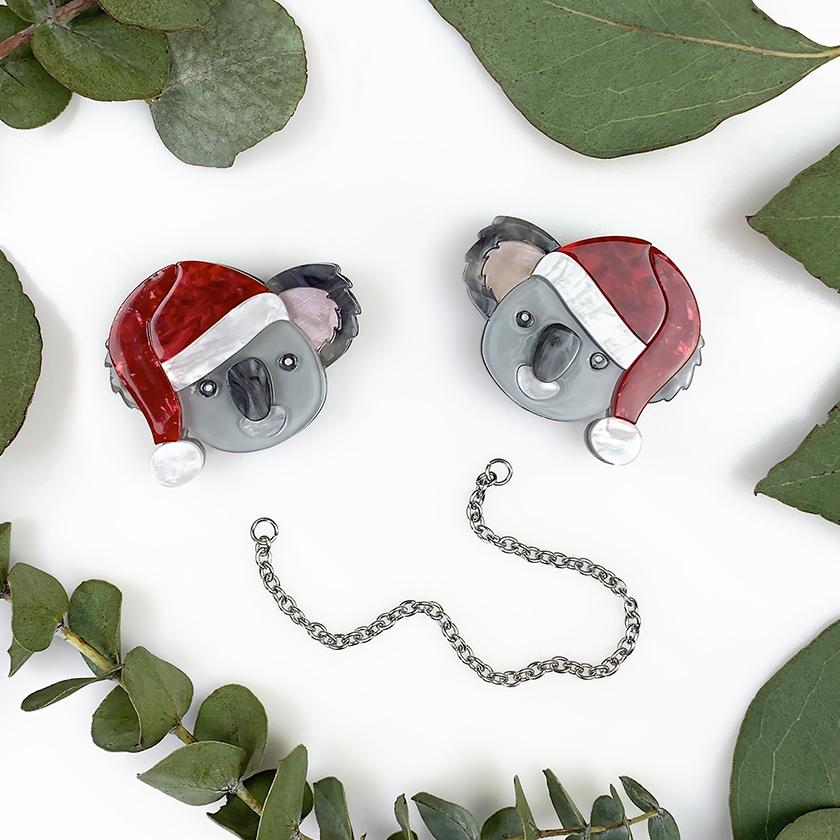 Koala Clause Double Brooch - Rockamilly-Jewellery-Vintage