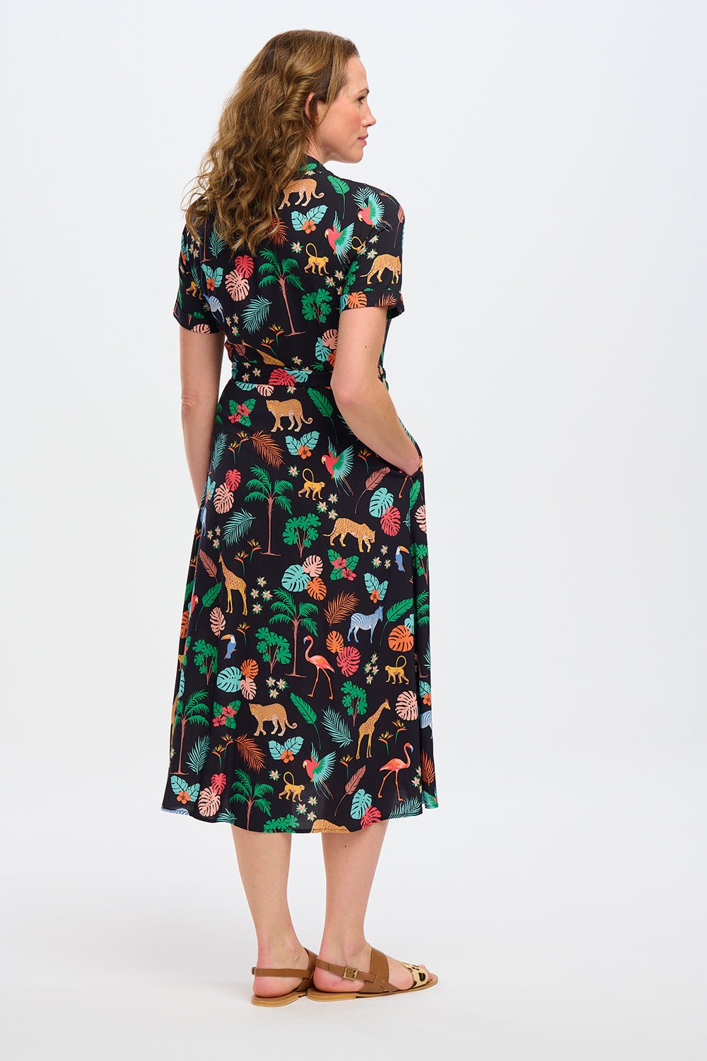Lauretta Shirt Dress - Tropical Safari - Rockamilly-Dresses-Vintage