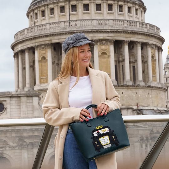 London Cats & Corgis Taxi Tote - Rockamilly-Bags & Purses-Vintage