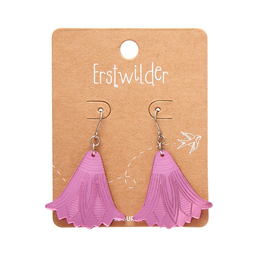 Lotus Mirror Drop Earrings - PINK - Rockamilly-Jewellery-Vintage