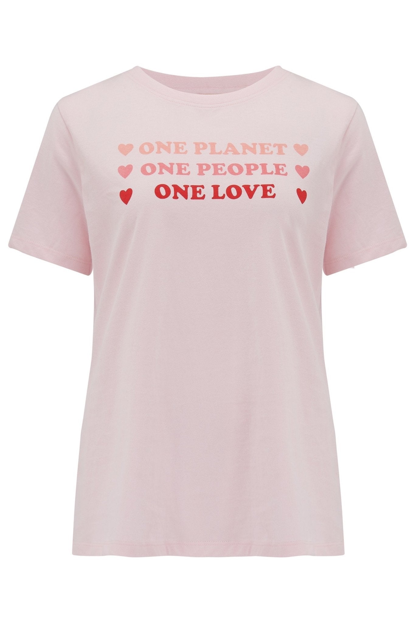 Maggie T-Shirt, Pale Pink, One Love - Rockamilly-Tops-Vintage