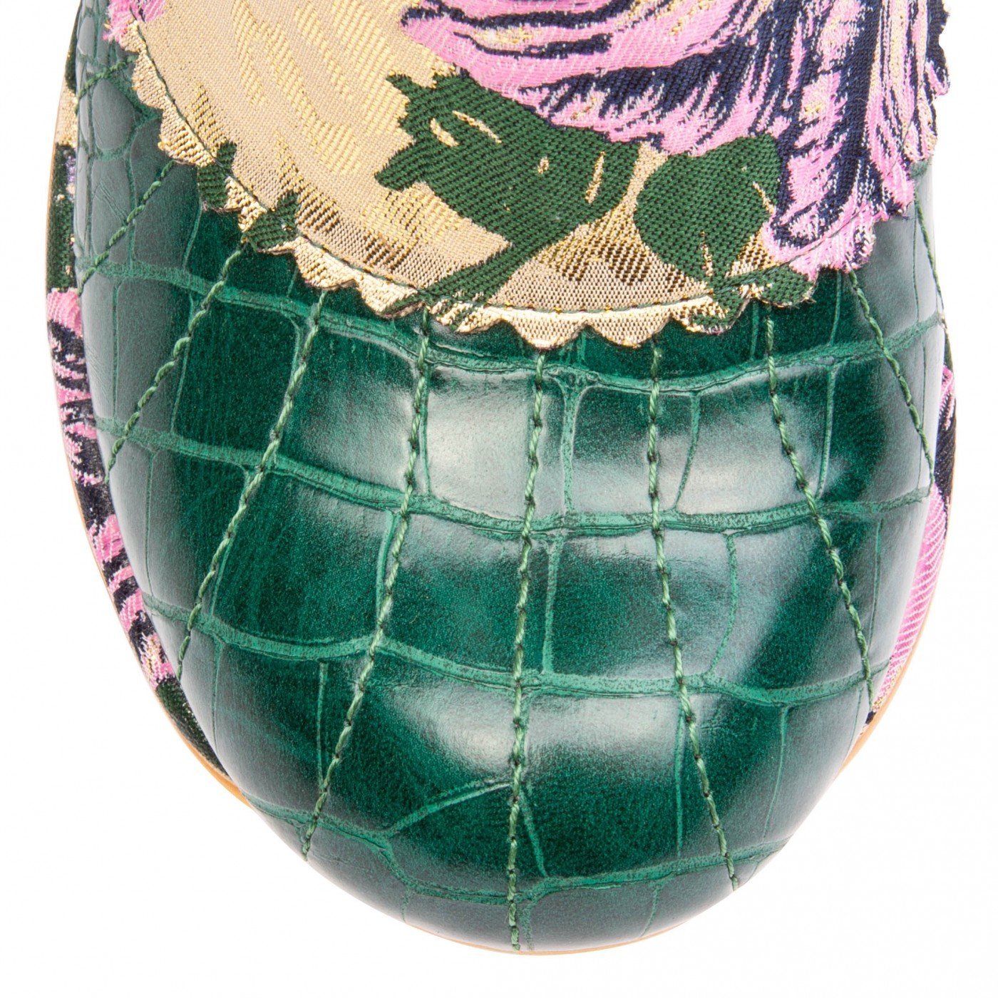 Miaow Green/Yellow Heeled Boot - Rockamilly-Shoes-Vintage