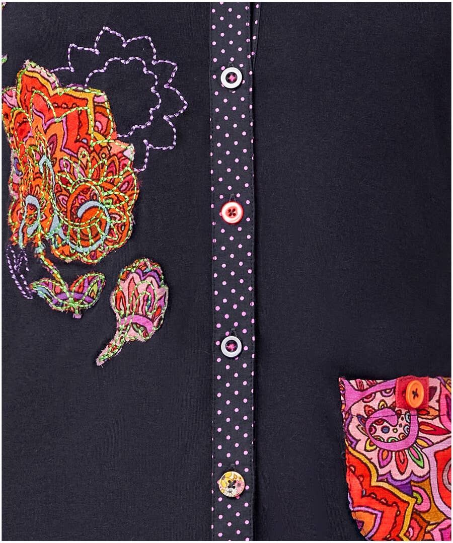 Mix It Up Applique Top - Rockamilly-Shirts & Tops-Vintage