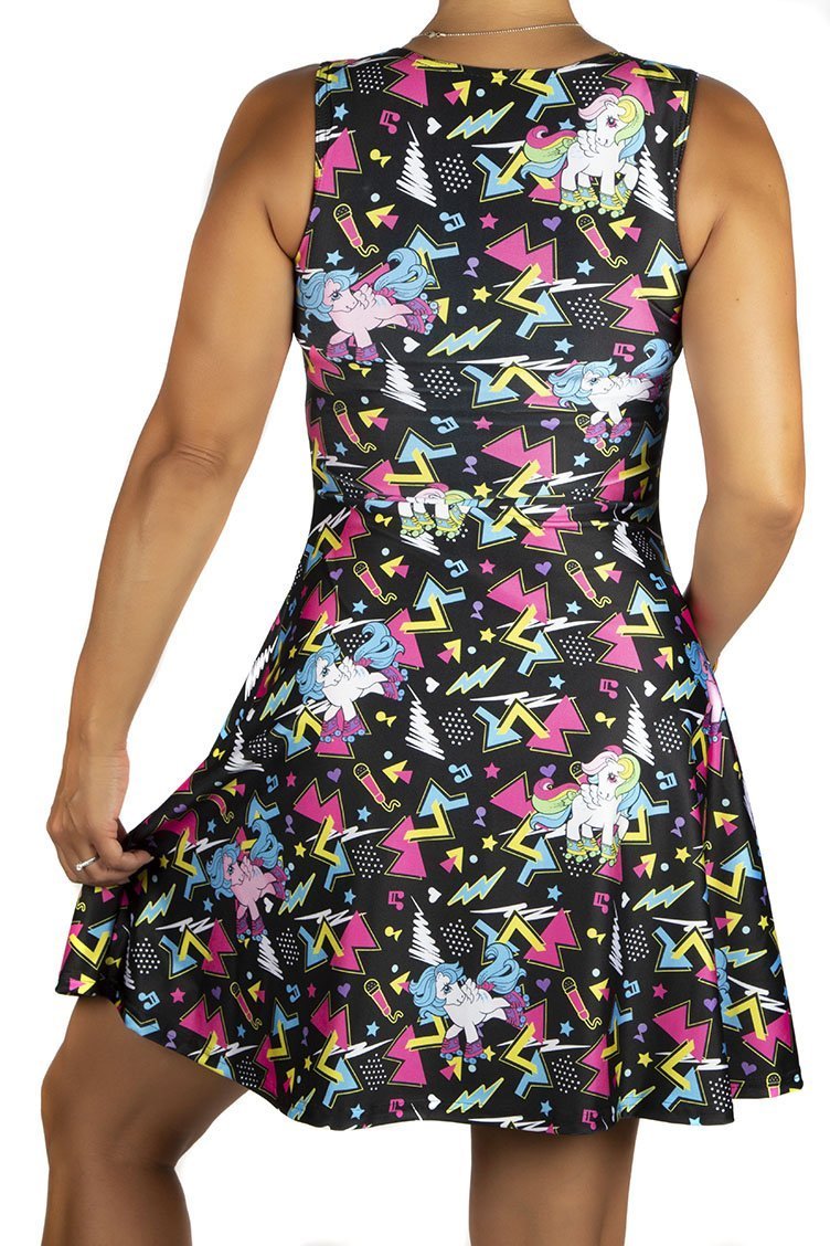 MLP Black Lightning Retro Skater Dress - Rockamilly-Dresses-Vintage