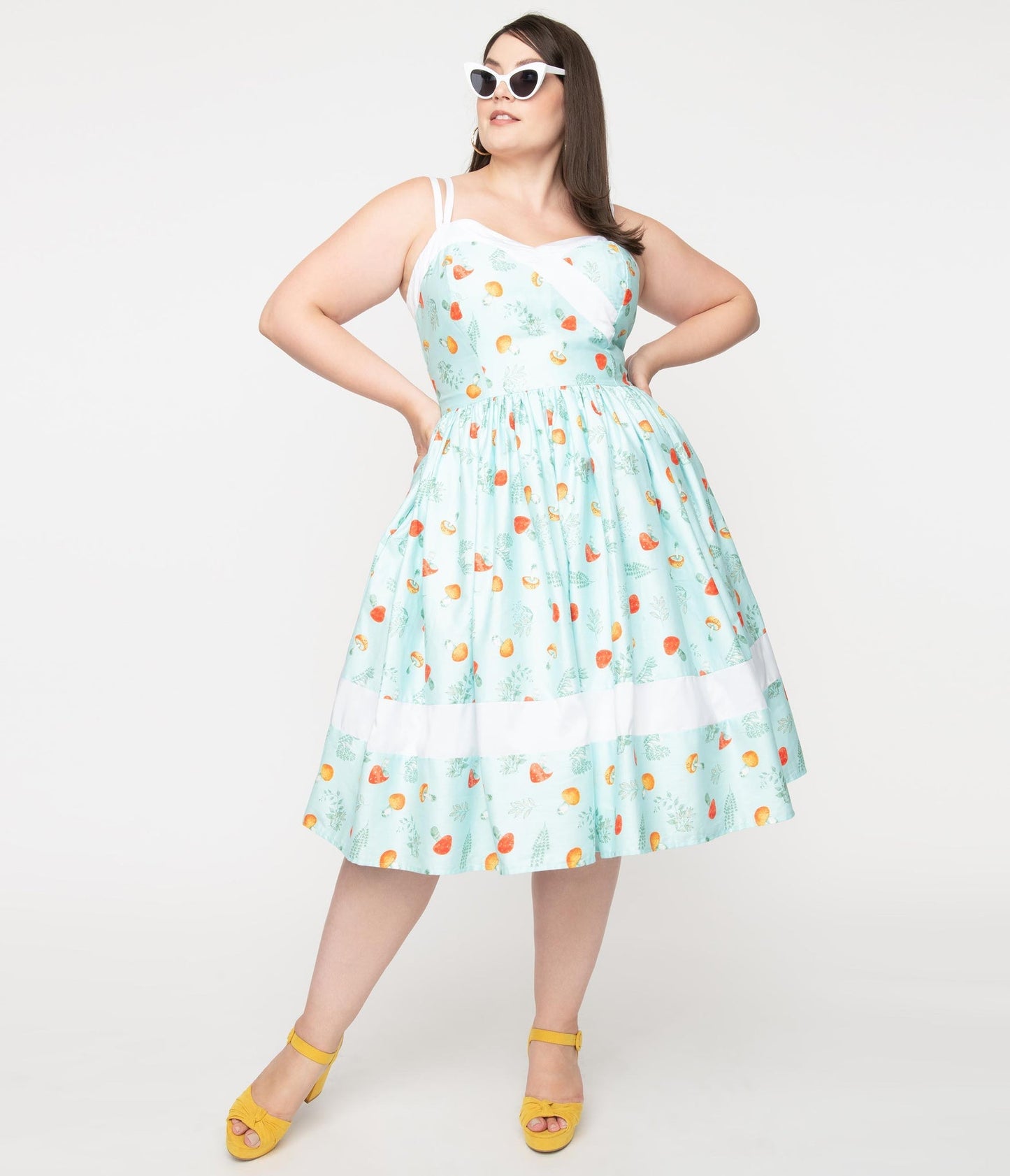 Mushroom Print Darienne Swing Dress - Rockamilly-Dresses-Vintage