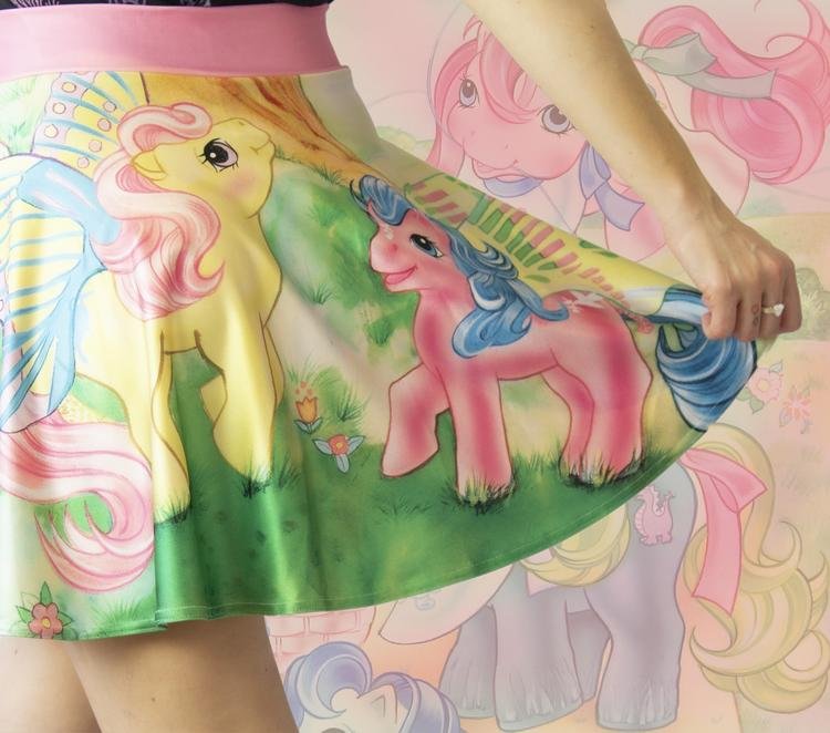 My Little Pony Classic Butterfly Retro Skater Skirt - Rockamilly-Skirts & Shorts-Vintage