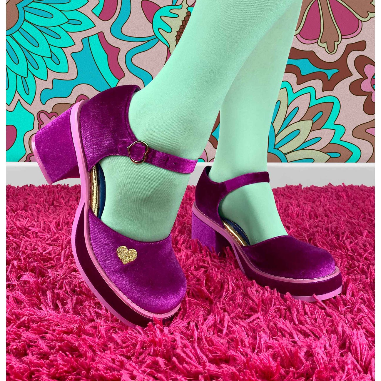 Night Fever - Fuschia - Rockamilly-Shoes-Vintage