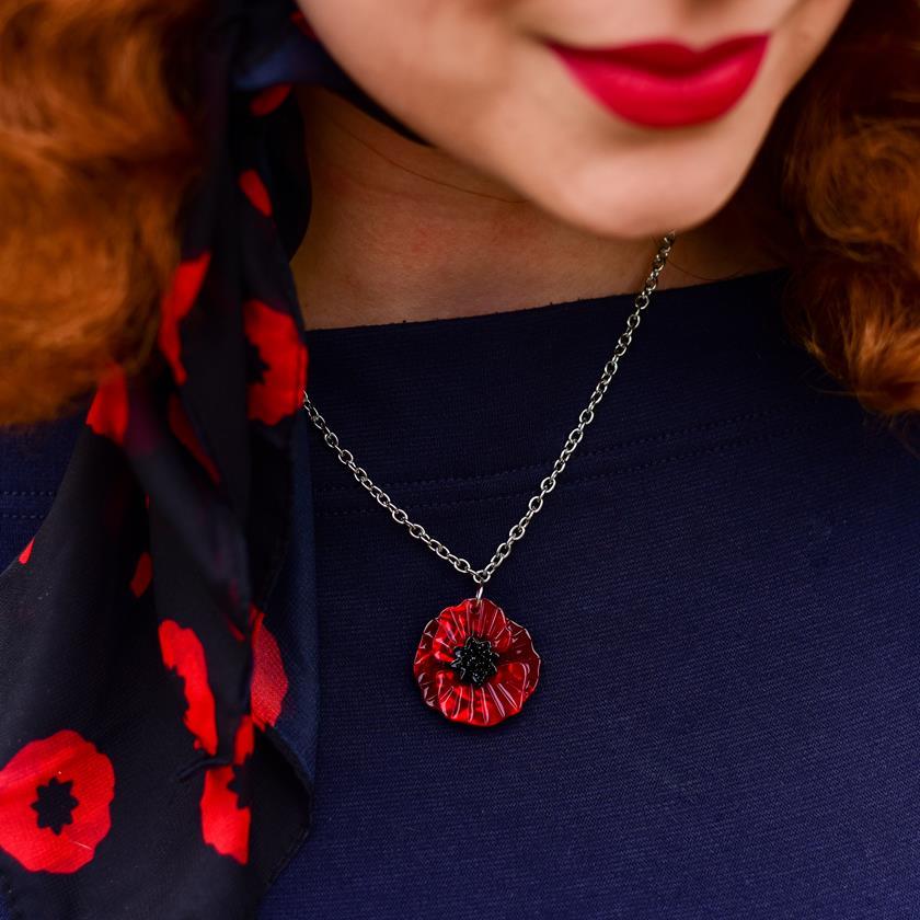 Poppy Field Mini Pendant Necklace - Rockamilly-Accessories-Vintage