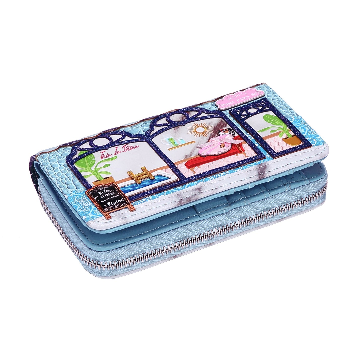 Posh Paws Spa Medium Ziparound Wallet - Rockamilly-Bags & Purses-Vintage