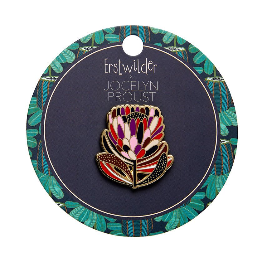 Protea in Bloom Enamel Pin - Rockamilly-Jewellery-Vintage