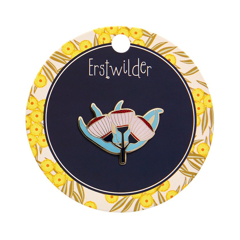 Ruby Red-Flowering Gum Enamel Pin - Rockamilly-Jewellery-Vintage