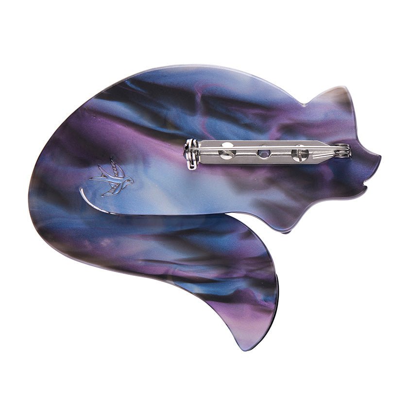 Saffron the Sleeping Fox Brooch - Blue/Purple - Rockamilly-Jewellery-Vintage