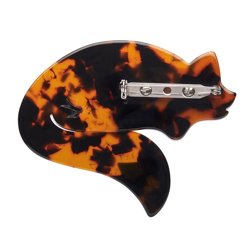 Saffron the Sleeping Fox Brooch - Orange/Black - Rockamilly-Jewellery-Vintage