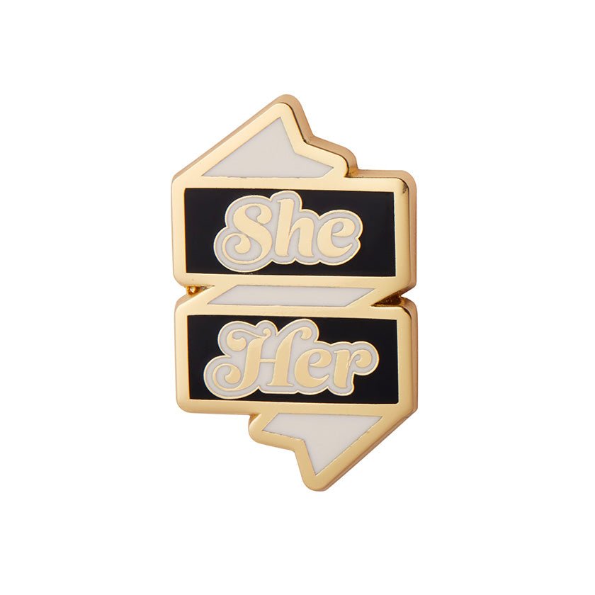 She/Her Pronoun Enamel Pin - Rockamilly-Jewellery-Vintage
