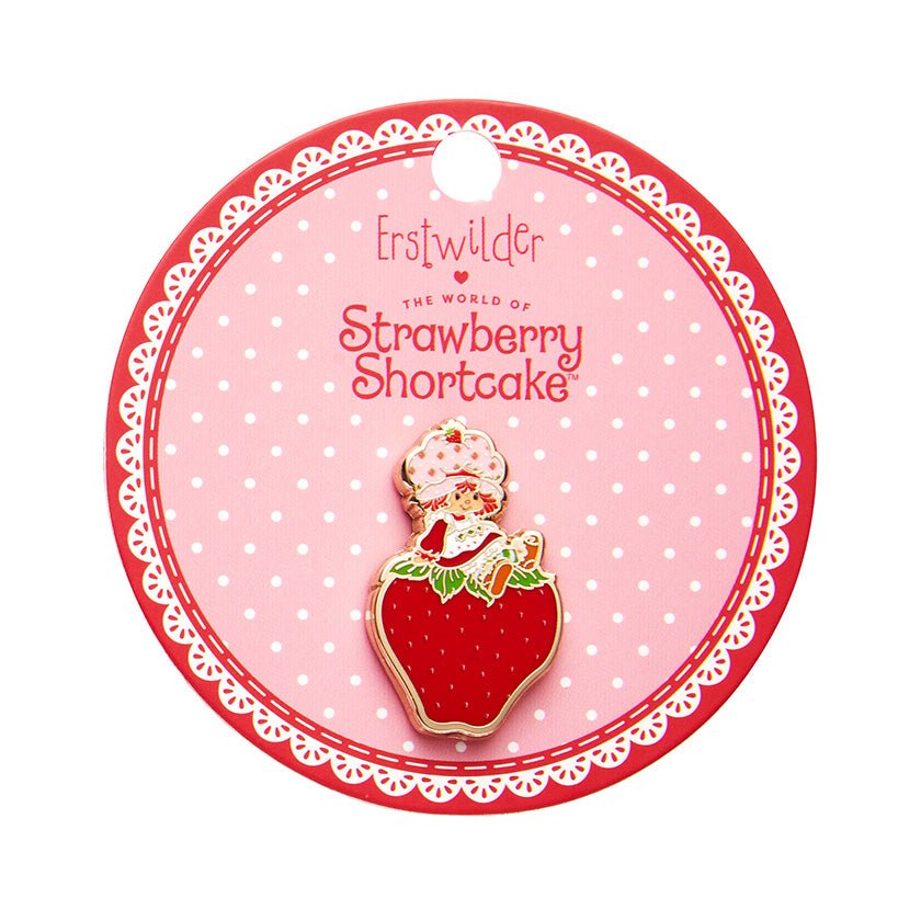 Sitting on a Strawberry Enamel Pin - Rockamilly-Jewellery-Vintage