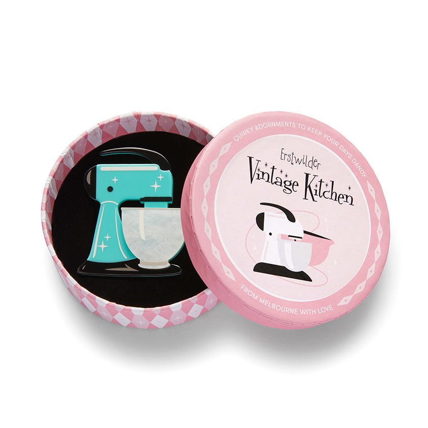 Spin Me Right Round Brooch - Teal - Rockamilly-Jewellery-Vintage