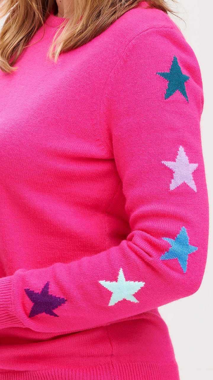 Stacey Jumper - Pink Star Sleeve - Rockamilly-Knitwear-Vintage