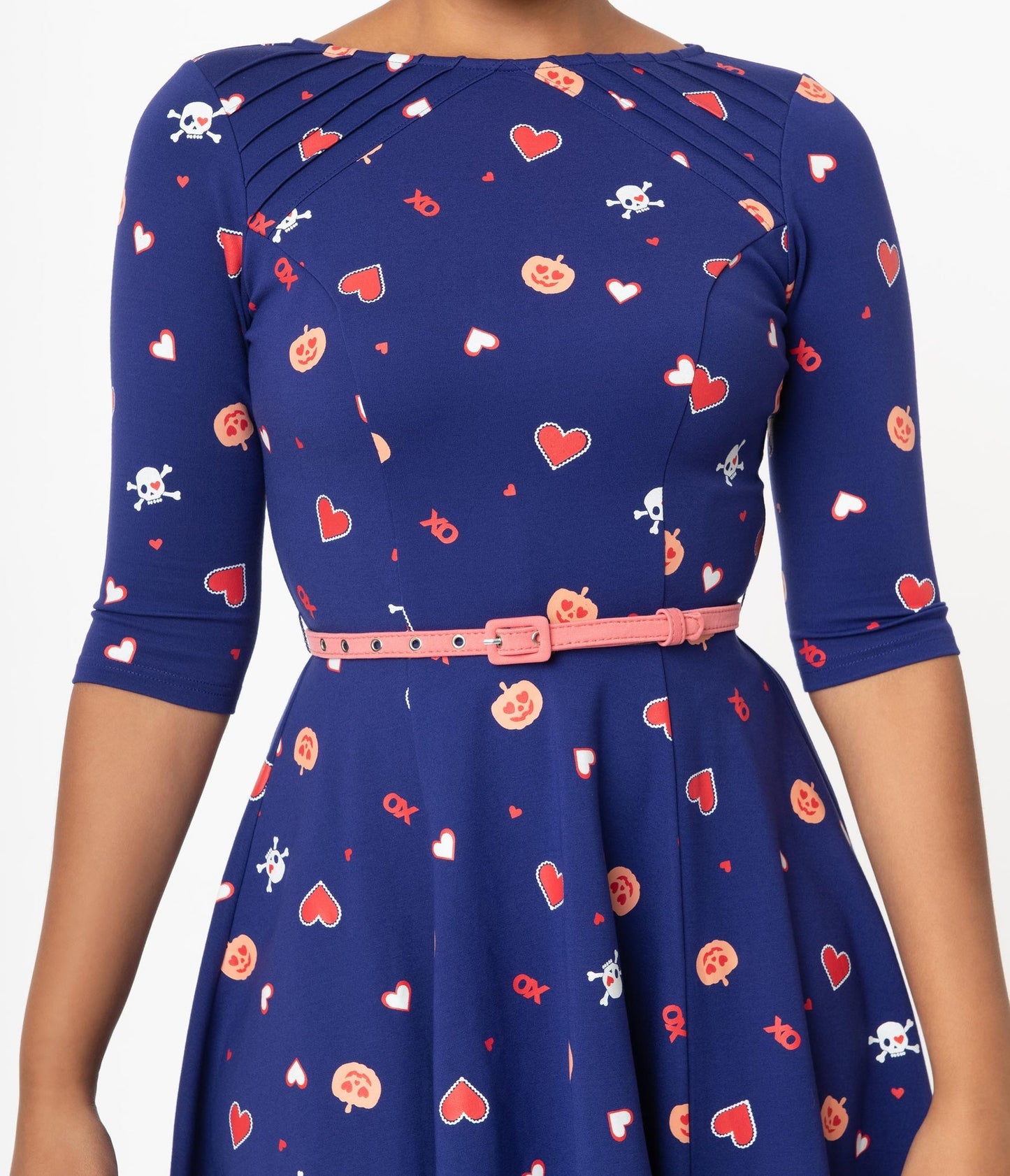 Stephanie Spooky Hearts Swing Dress - Rockamilly-Dresses-Vintage