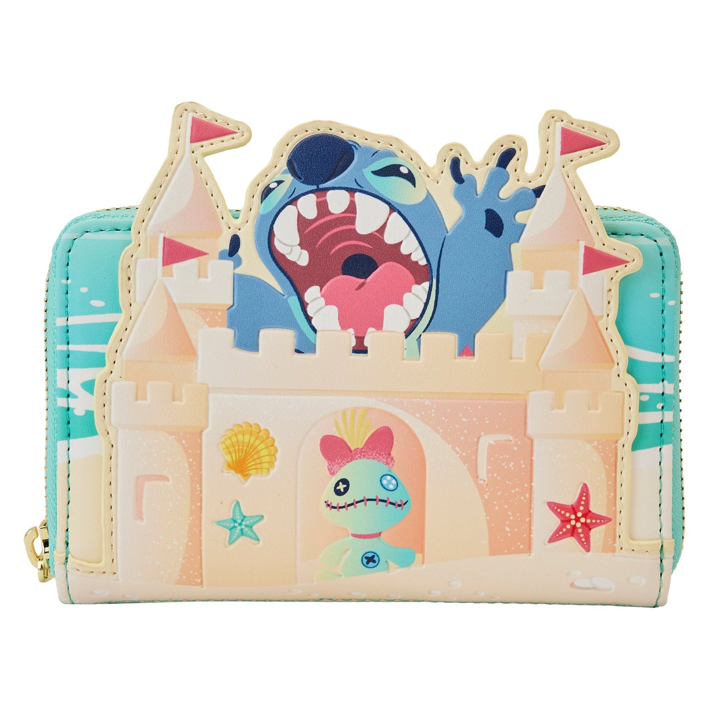 Stitch Sandcastle Beach Surprise Zip Around Wallet - Rockamilly-Bags & Purses-Vintage