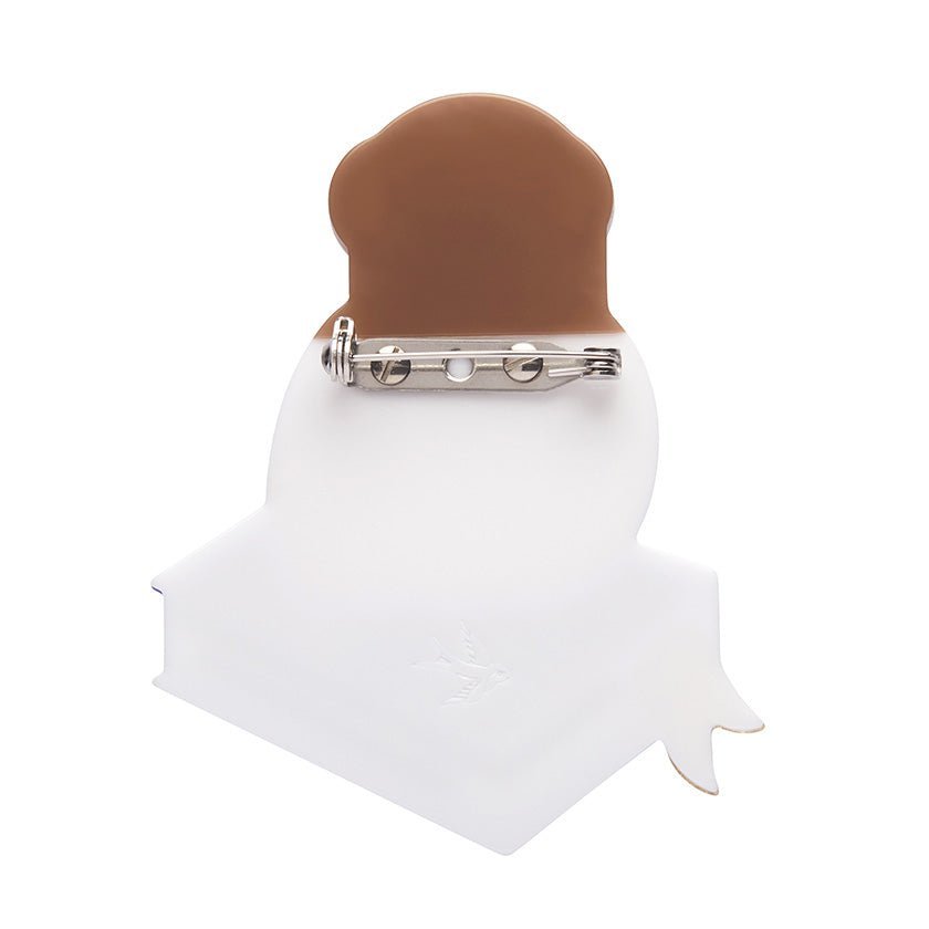 Studious Snow Owl Brooch - Rockamilly-Jewellery-Vintage