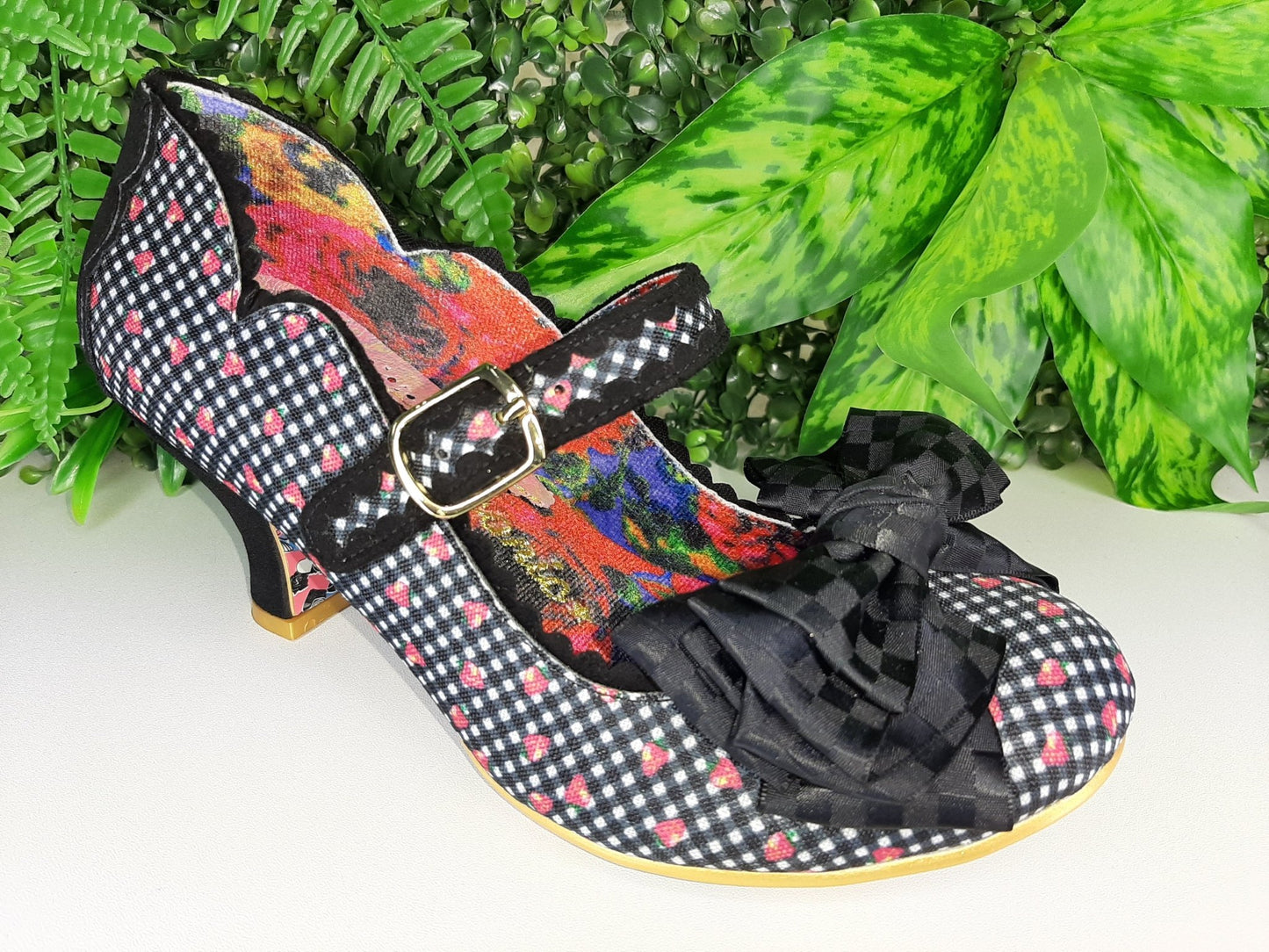 Summer Breeze Black Check Irregular Choice - Rockamilly-Shoes-Vintage