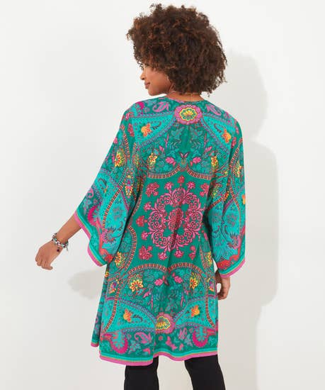 Tallulah Printed Kimono - Rockamilly-Jackets & Coats-Vintage