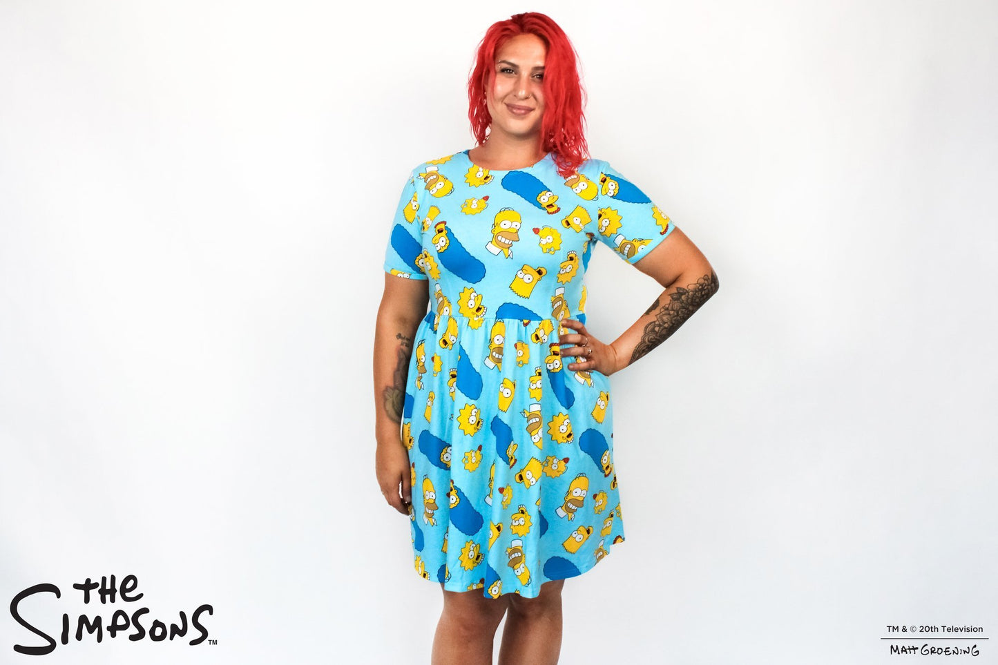 The Simpsons Family Toss Print Dress - Rockamilly-Dresses-Vintage