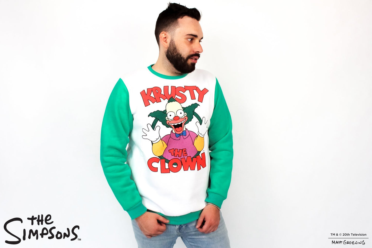 The Simpsons Krusty The Clown Crew Neck Sweater - Rockamilly-Tops-Vintage