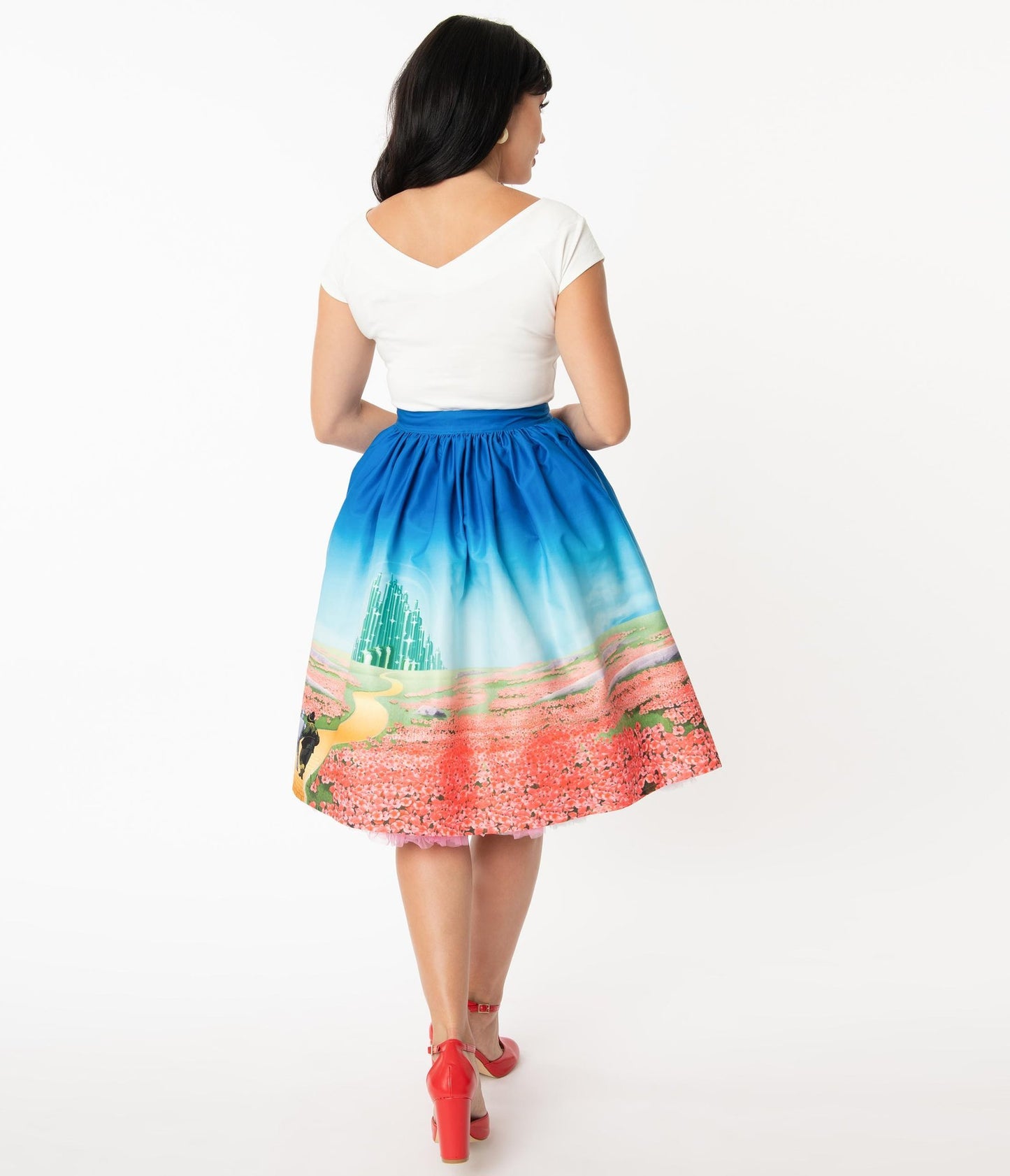 The Wizard Of Oz Yellow Brick Road Gellar Swing Skirt - Rockamilly-Skirts-Vintage