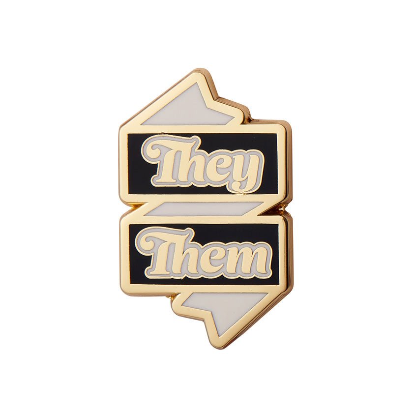 They/Them Pronoun Enamel Pin - Rockamilly-Jewellery-Vintage