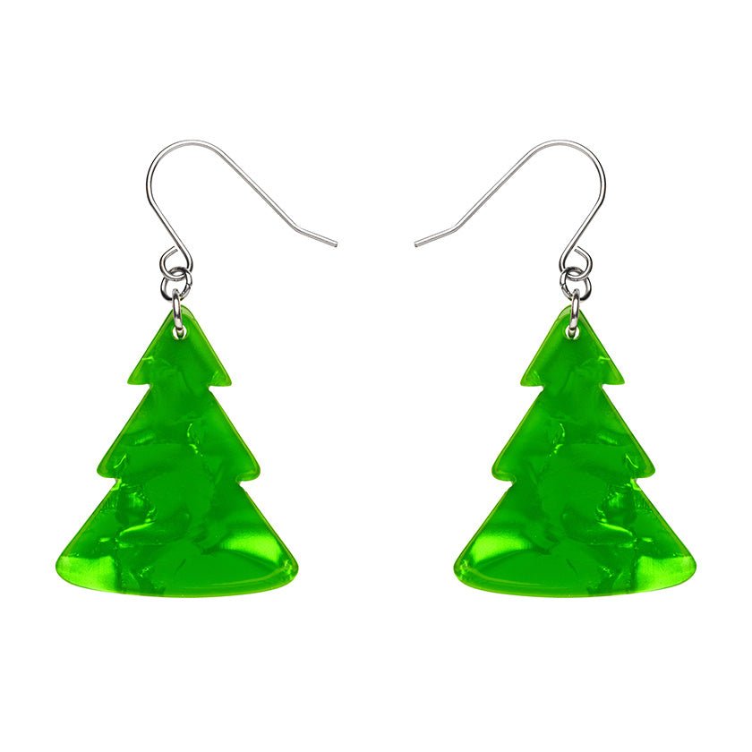 Tree Ripple Drop Earrings - Green - Rockamilly-Jewellery-Vintage