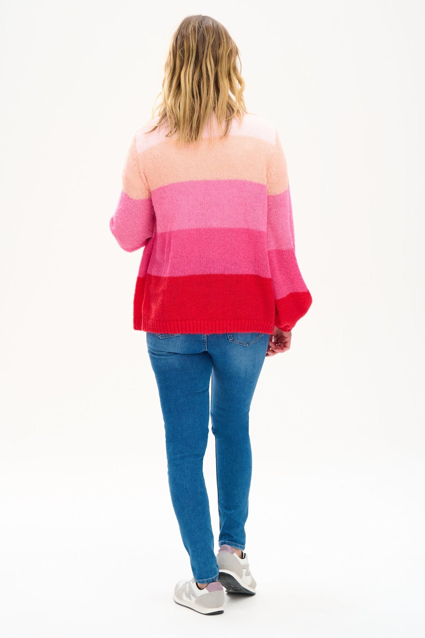 Yvette Cardigan - Pink Ombré Stripe - Rockamilly-Knitwear-Vintage