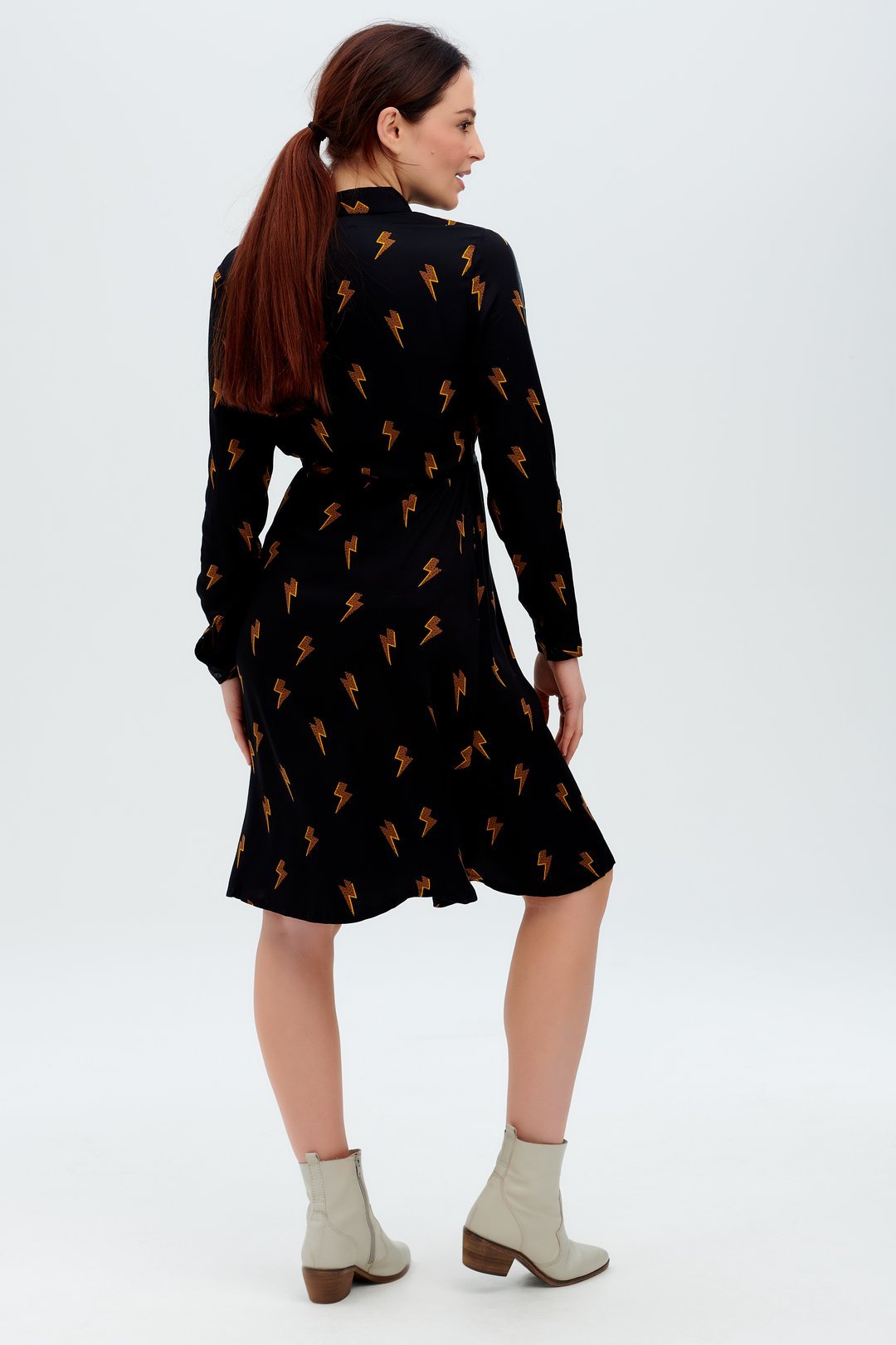 Zadie Shirt Dress - Black Lightening - Rockamilly-Dresses-Vintage