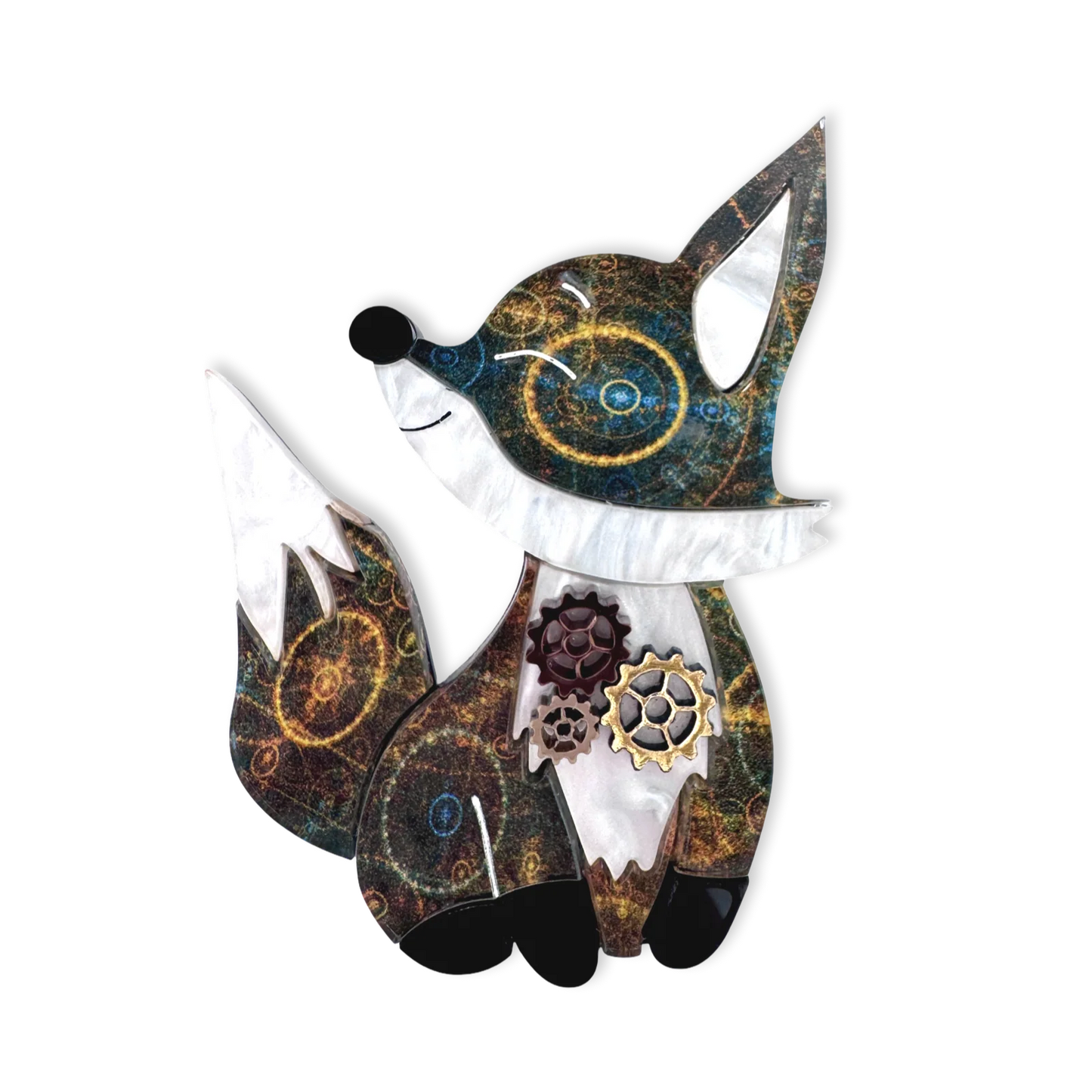Bunte Regenschirmbrosche 