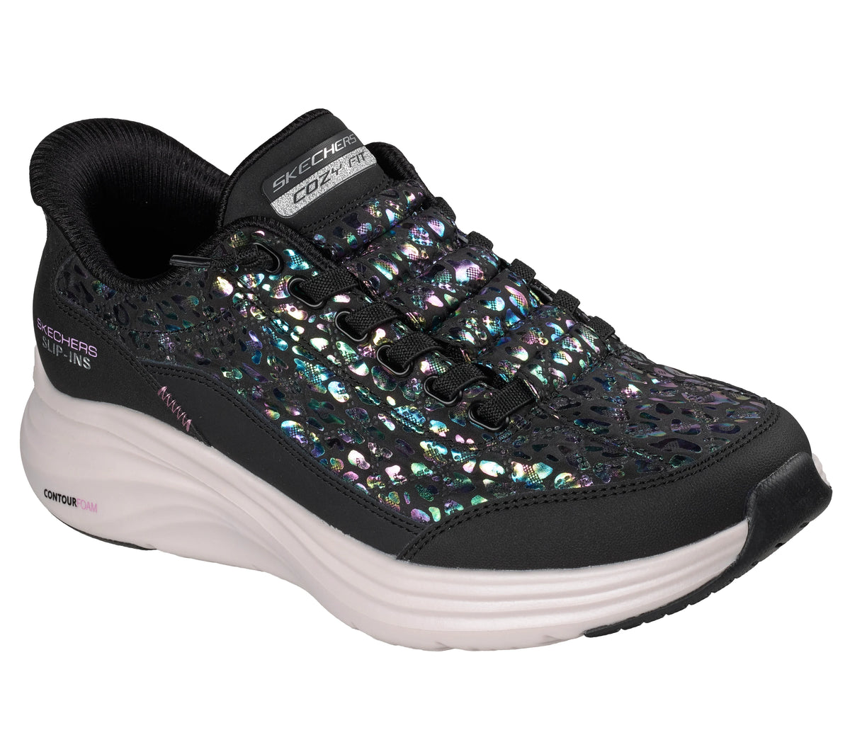 Slip-ins ~ Contour Foam ~ Cozy Fit Radiant Glow ~ Black