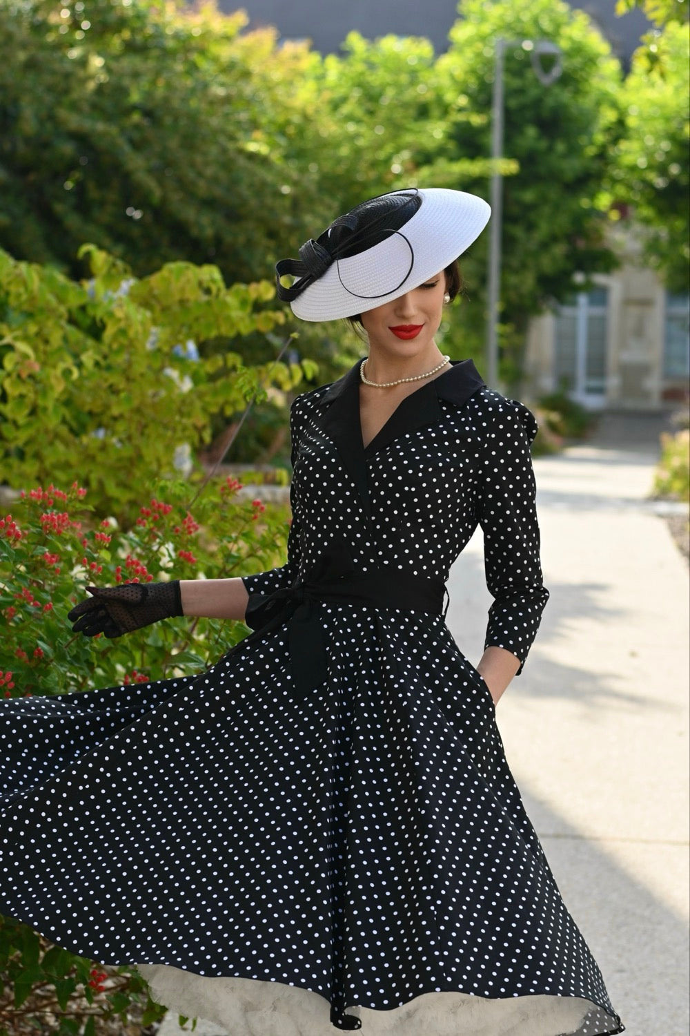 Cora Polka Dot Swing Dress
