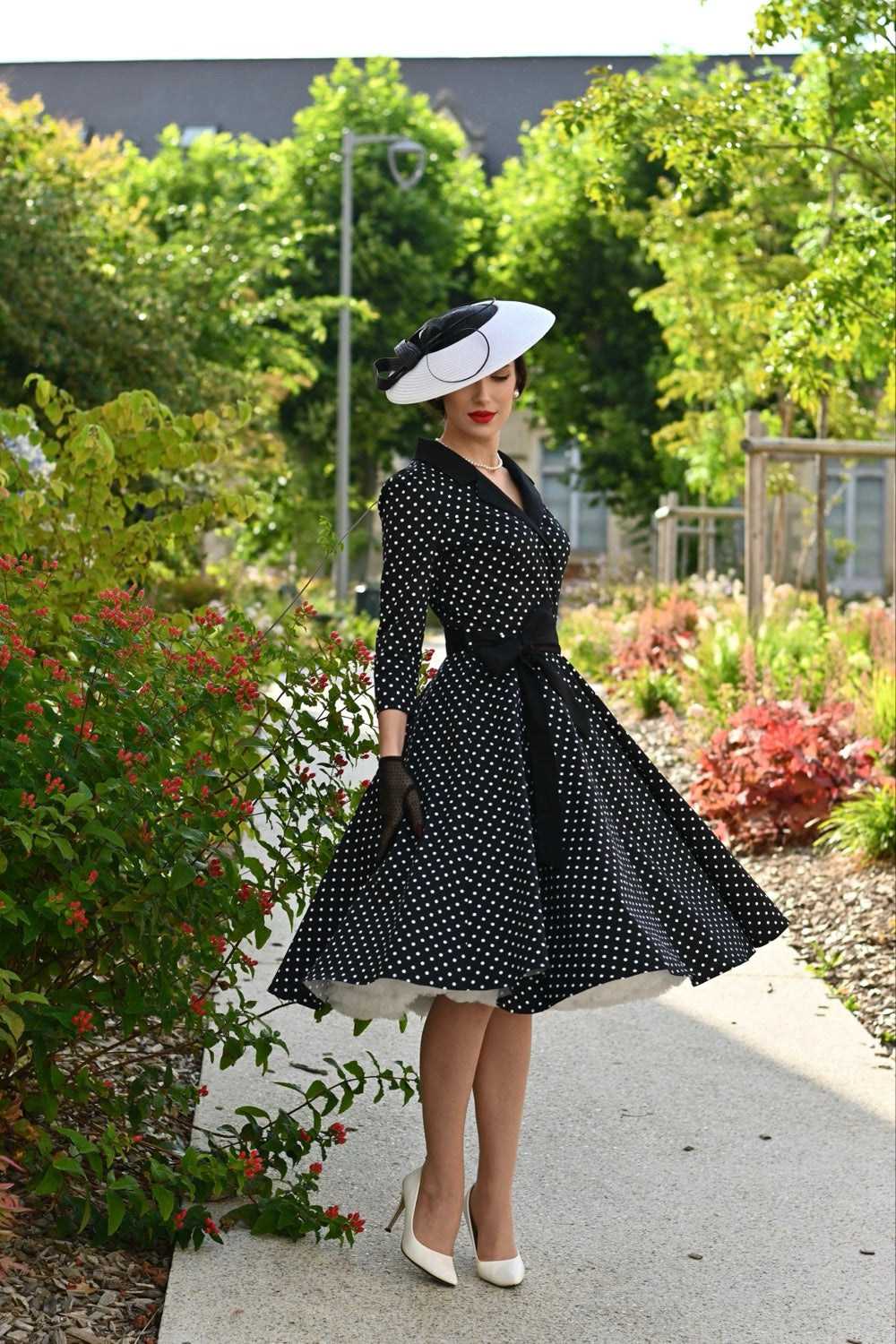 Cora Polka Dot Swing Dress