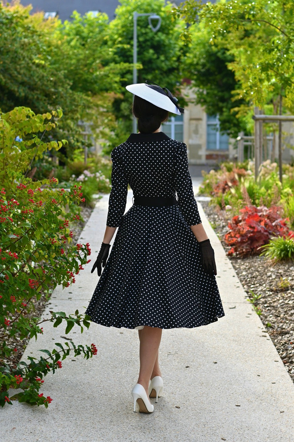 Cora Polka Dot Swing Dress