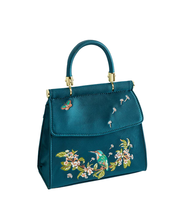 Morning Song Kingfisher Embroidered Tote Bag