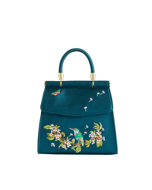 Morning Song Kingfisher Embroidered Tote Bag