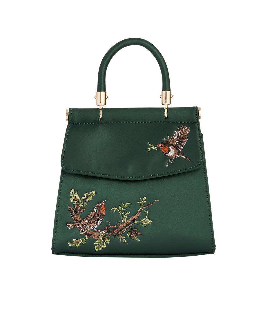 Robin Love Embroidered Tote Bag