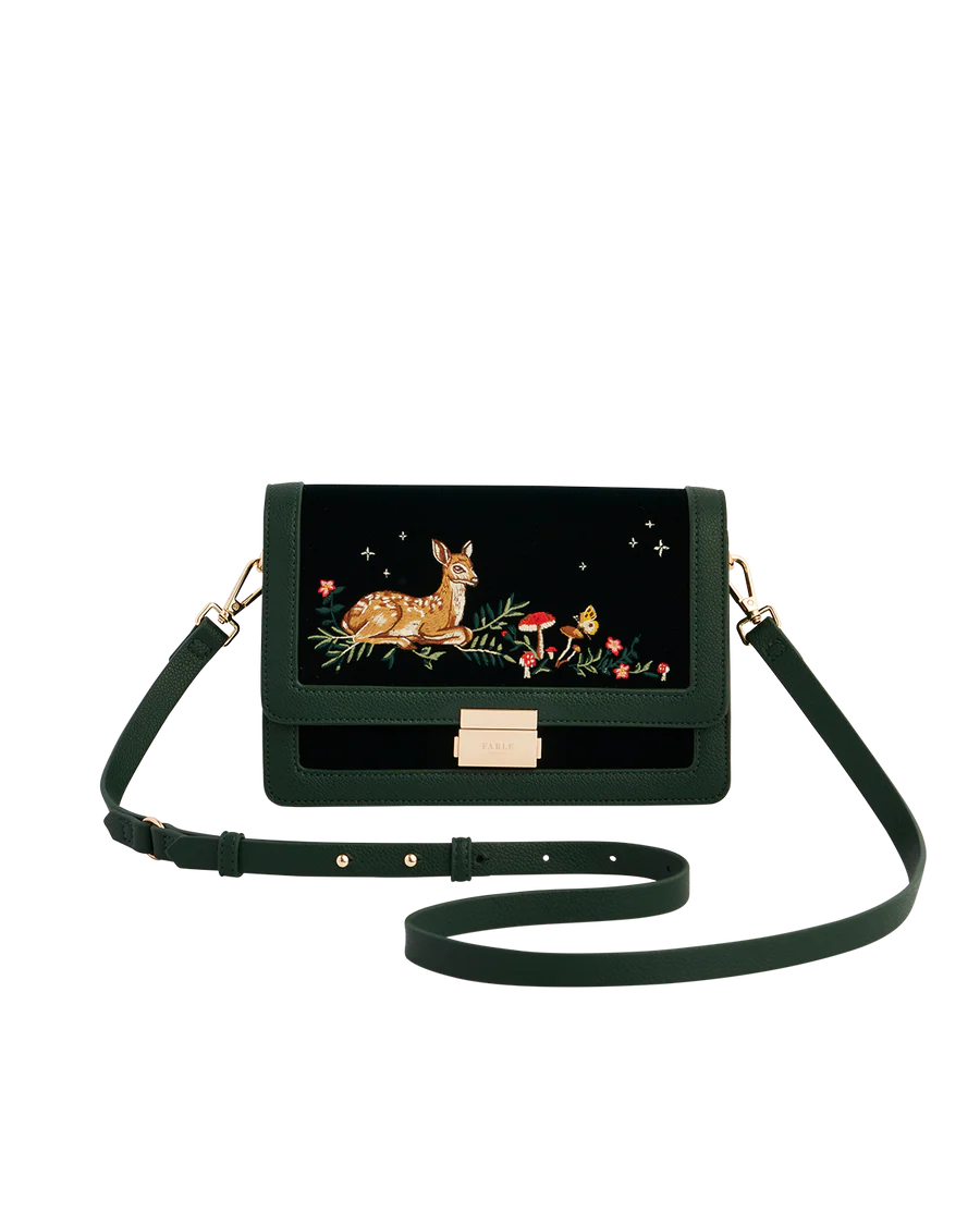 Fawn Embroidered Crossbody Bag