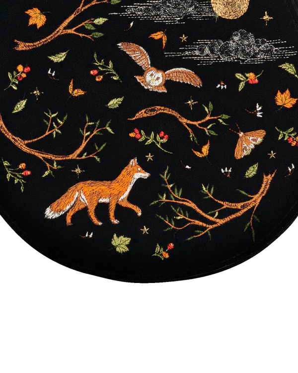 Fox & Owl Embroidered Saddle Bag